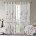 Burnout Printed Curtain Panel White Multi Polyester