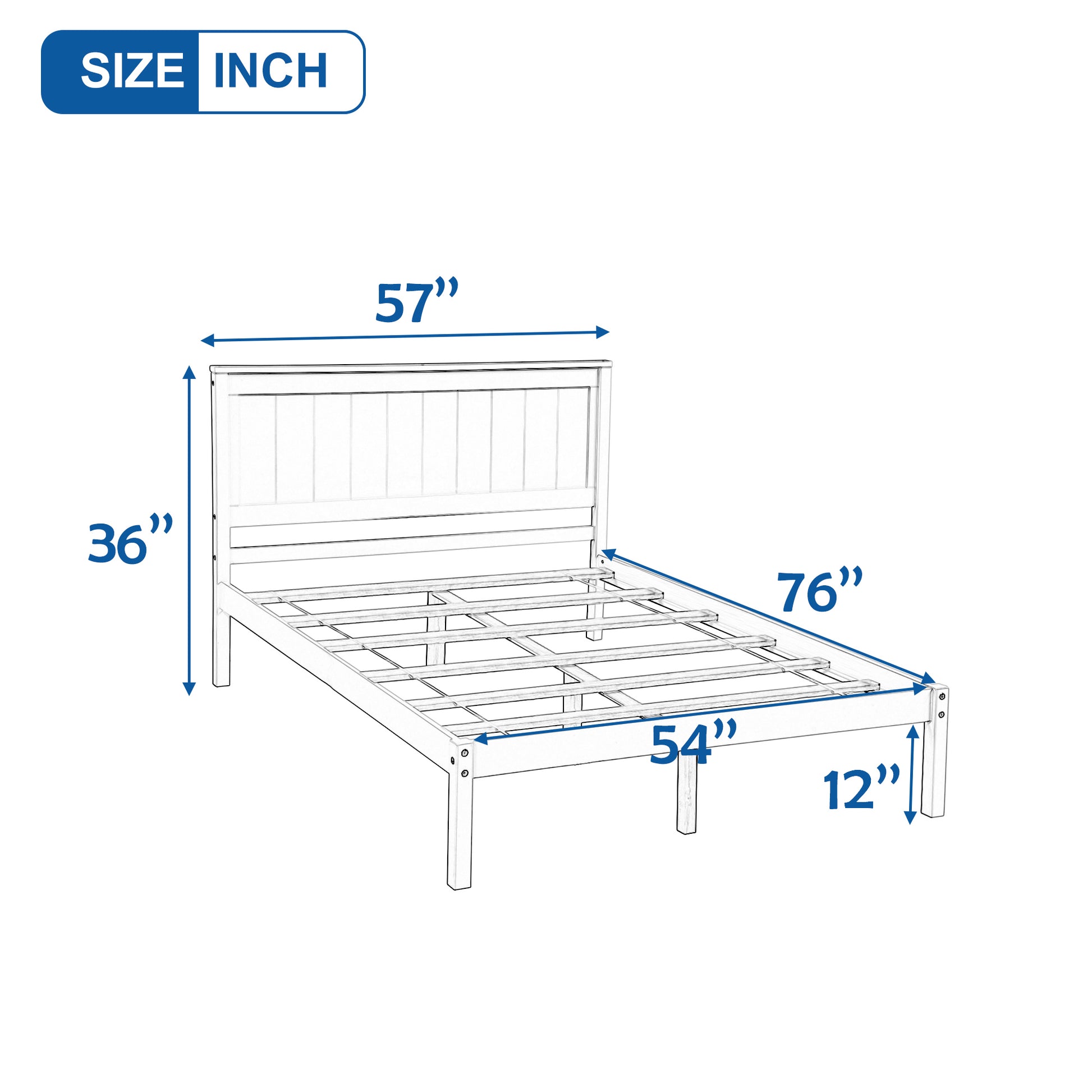 Platform Bed Frame With Headboard, Wood Slat Support, No Box Spring Needed, Full, Espresso Old Sku:Wf191419Aap Full Espresso Pine