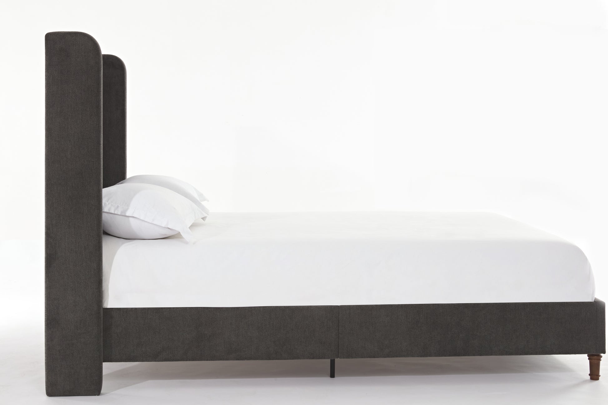 Same As B083P152031 Harper Tall Headboard Upholstered Bed 54" High Headboard Elegant Simplicity No Box Spring Needed Easy Assembly Queen Dark Gray Velvet Box Spring Not Required Queen Dark Gray Metal Brown Bedroom Contemporary Oak Bed Frame Foam Velvet