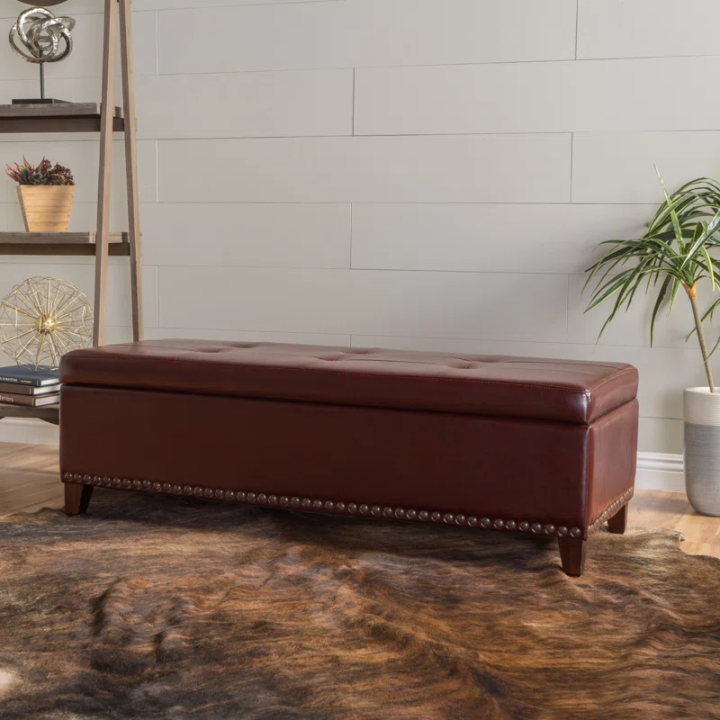 Baltimore Ottoman Chestnut Leather