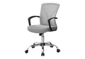 Office Chair, Adjustable Height, Swivel, Ergonomic, Armrests, Computer Desk, Work, Grey Mesh, Chrome Metal, Contemporary, Modern Grey Foam Polyester