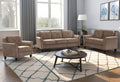 Stylish Flannel Living Room Three Piece Sofa Set, Brown Flannel Antique Brown Velvet Wood Primary Living Space Soft Cushion Back Extra Heavy Duty American Traditional Square Arms Down Filling Velvet 6 Seat