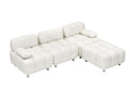 A 90.60 Inch Technology Cloth Beige Sofa, Waterproof, Stain And Cat Scratch Resistant, Can Comfortably Sit In The Apartment Bedroom Without Taking Up Space. White Polyester Blend 4 Seat
