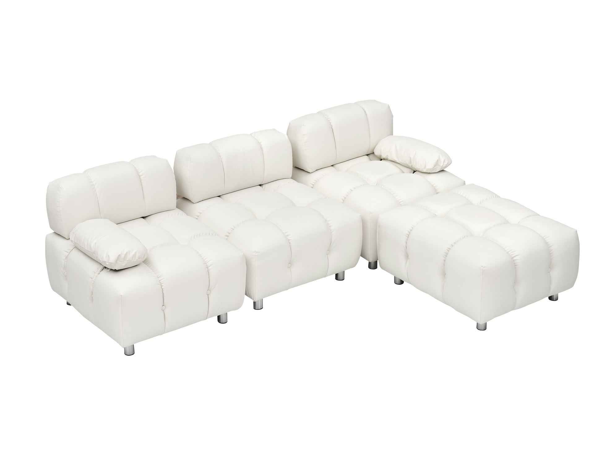 A 90.60 Inch Technology Cloth Beige Sofa, Waterproof, Stain And Cat Scratch Resistant, Can Comfortably Sit In The Apartment Bedroom Without Taking Up Space. White Polyester Blend 4 Seat
