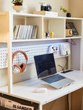 L Desk With Pennel White White Mdf Metal