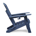 Folding Outdoor Adirondack Chair Set Of 2 And Table Set,Hdpe All Weather Folding Fire Pit Chair, Ergonomic Design Patio Lawn Chair For Outside Deck Garden Backyardf Balcony, Navy Blue No Adirondack Navy Blue Seats 2 Weather Resistant Frame Garden &