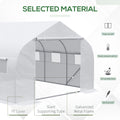 Outsunny 12' X 10' X 7' Walk In Greenhouse, Tunnel Green House With Zippered Mesh Door And 6 Mesh Windows, Gardening Plant Hot House With Galvanized Steel Frame, White White Steel