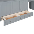 Queen Size Murphy Bed With Usb Port, Large Drawer, And Wardrobe Desk Combo Versatile Gray Cabinet Bed Queen Gray Solid Wood Mdf