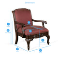 Santiago Magenta Arm Chair Red Foam Wood Fabric