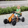 Aosom 12V Electric Go Kart For Kids, Outdoor Ride On Toy With Forward Backward Drive & Adjustable Speed, Gift For Child 3 8 Years Old, Orange Orange Plastic