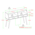 Contemporary 2 Drawer Angled Entry Table Slate Grey Light Gray Mdf Mdf
