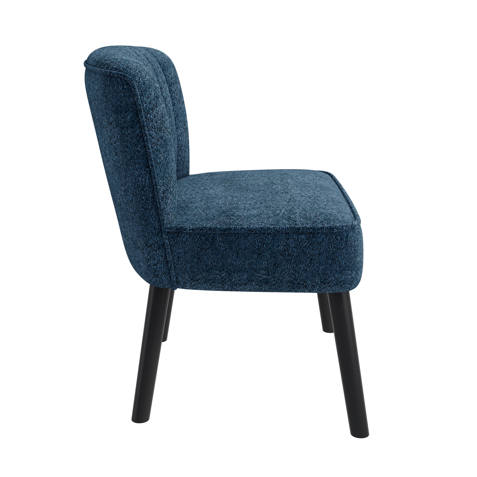 Shellback Chair In Navy Blue Navy Blue Boucle,Polyester