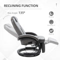 Homcom Pu Recliner Armchair With Footrest, Headrest, And Round Steel Wood Base Grey Pu