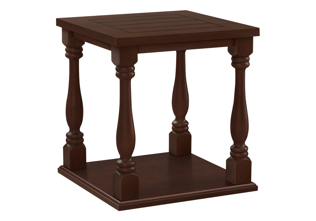 Accent Table, 2 Tier, End, Side Table, Square, Nightstand, Bedroom, Lamp, Brown Veneer, Traditional Espresso Mdf