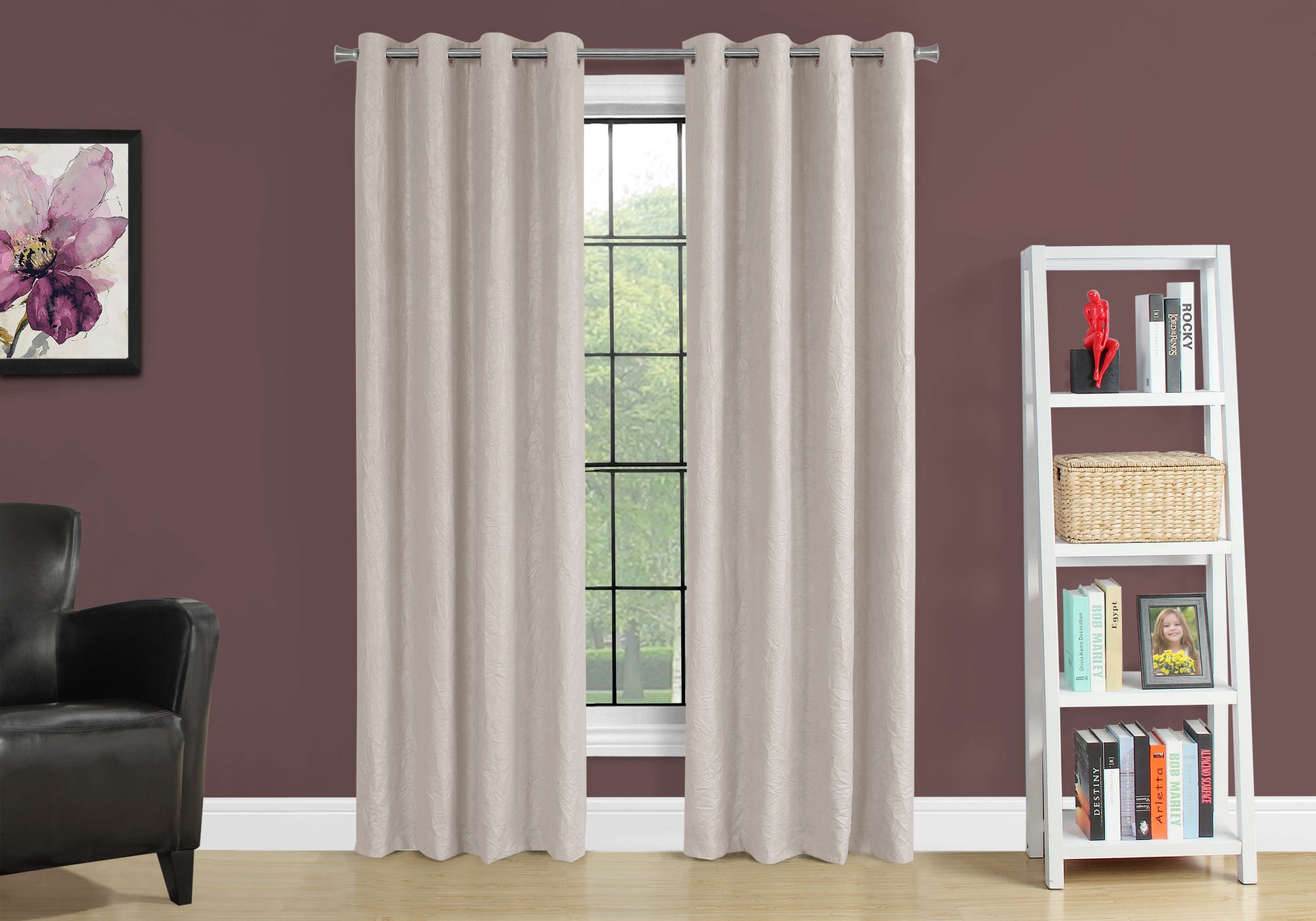 Curtain Panel, 2Pcs Set, 54"W X 95"L, Room Darkening, Grommet, Living Room, Bedroom, Kitchen, Beige Micro Suede, Contemporary, Modern Ivory Polyester