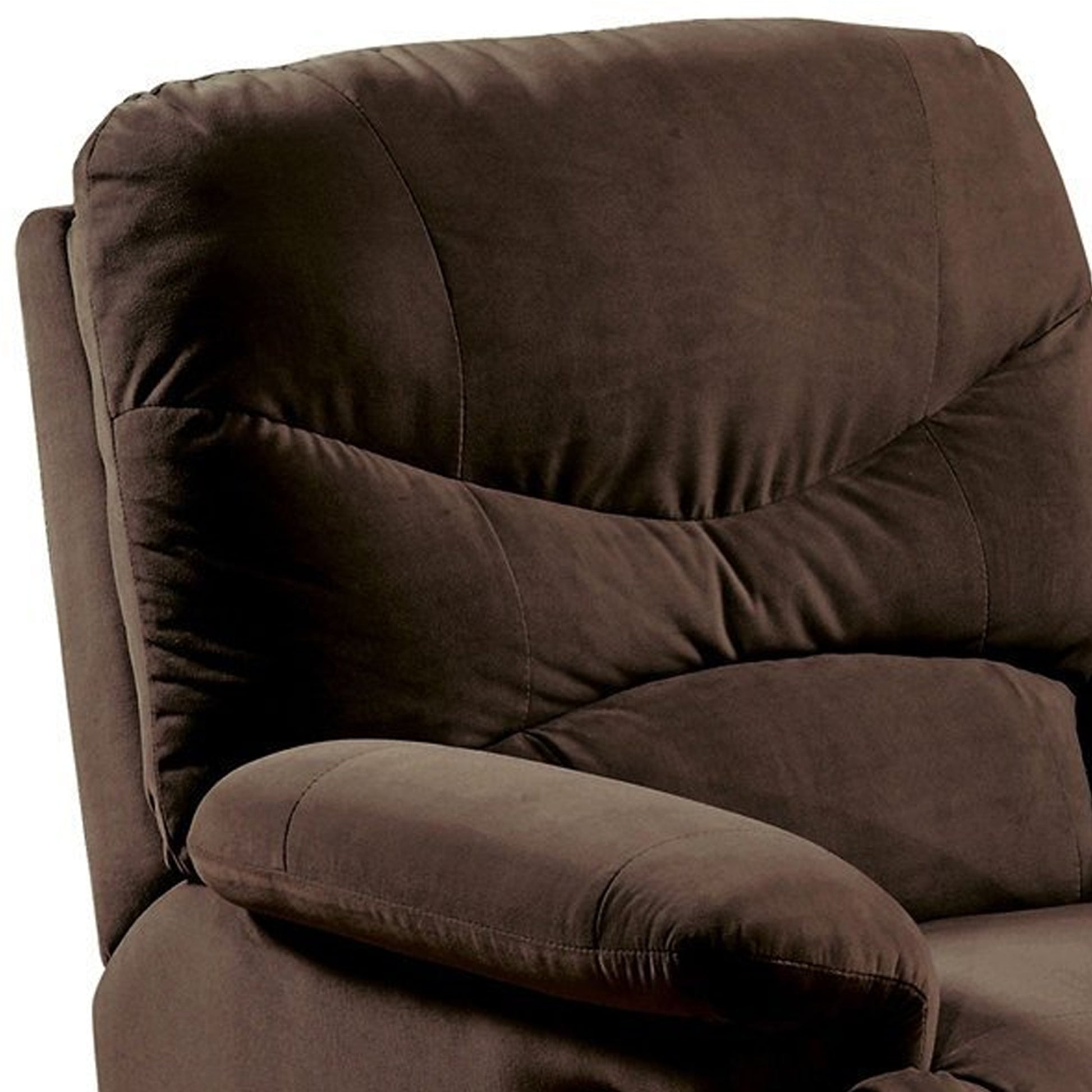 Arcadia Microfiber Glider Recliner, Chocolate Brown Brown Microfiber