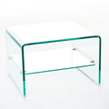 Coffee Table 12Mm Tempered Bent Glass ,6Mm Shelf Glass Clear Glass