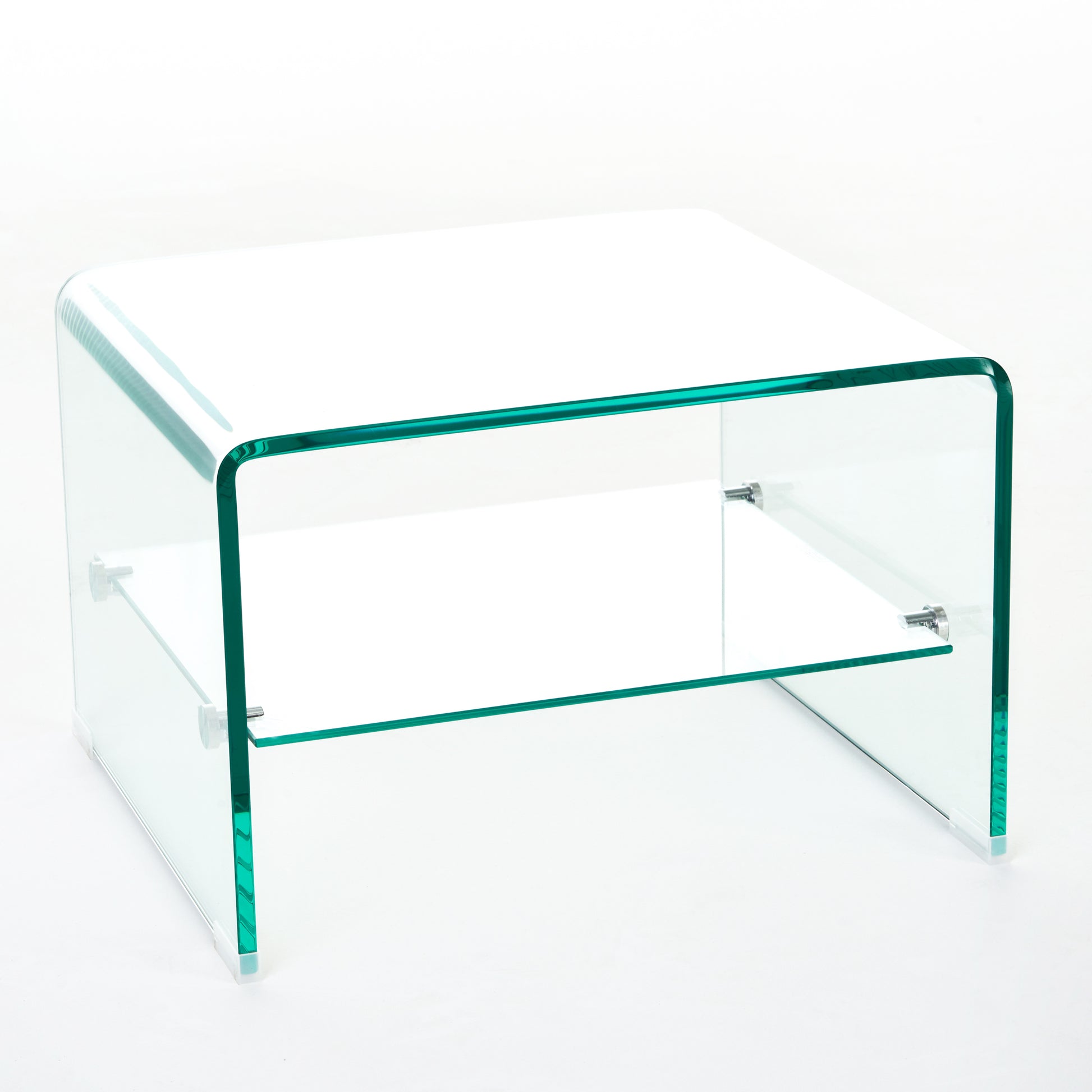 Coffee Table 12Mm Tempered Bent Glass ,6Mm Shelf Glass Clear Glass