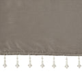 Lightweight Faux Silk Valance With Beads Pewter 50X26