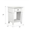 Coastal White 1 Drawer Nightstand White Engineered Wood