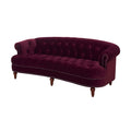 La Rosa Victorian Chesterfield Tufted Sofa, Burdy Velvet Burgundy Foam Velvet 3 Seat