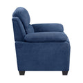 Modern Living Room 3Pc Sofa Set Plush Comfort Sofa And Two Chair Set Blue Textured Fabric Channel Tufting Solid Wood Furniture Blue Polyester Wood Primary Living Space Contemporary Pillow Top Arms Solid Wood 5 Seat