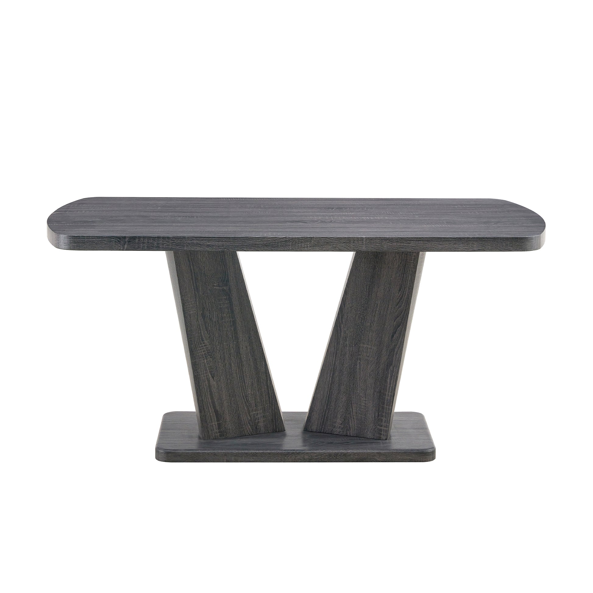 Dining Table Set For 6, 7 Piece Kitchen Table Chairs Set, 1.8" Thickness Tabletop And V Shaped Table Legs, Modern Dining Room Set With 63 Inch Dinner Table And 6 Upholstered Chairs For Dining Room Wood Gray Dining Room Classic,Mid Century Modern,Modern