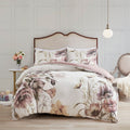 3 Piece Cotton Printed Duvet Cover Set Queen Multicolor Polyester