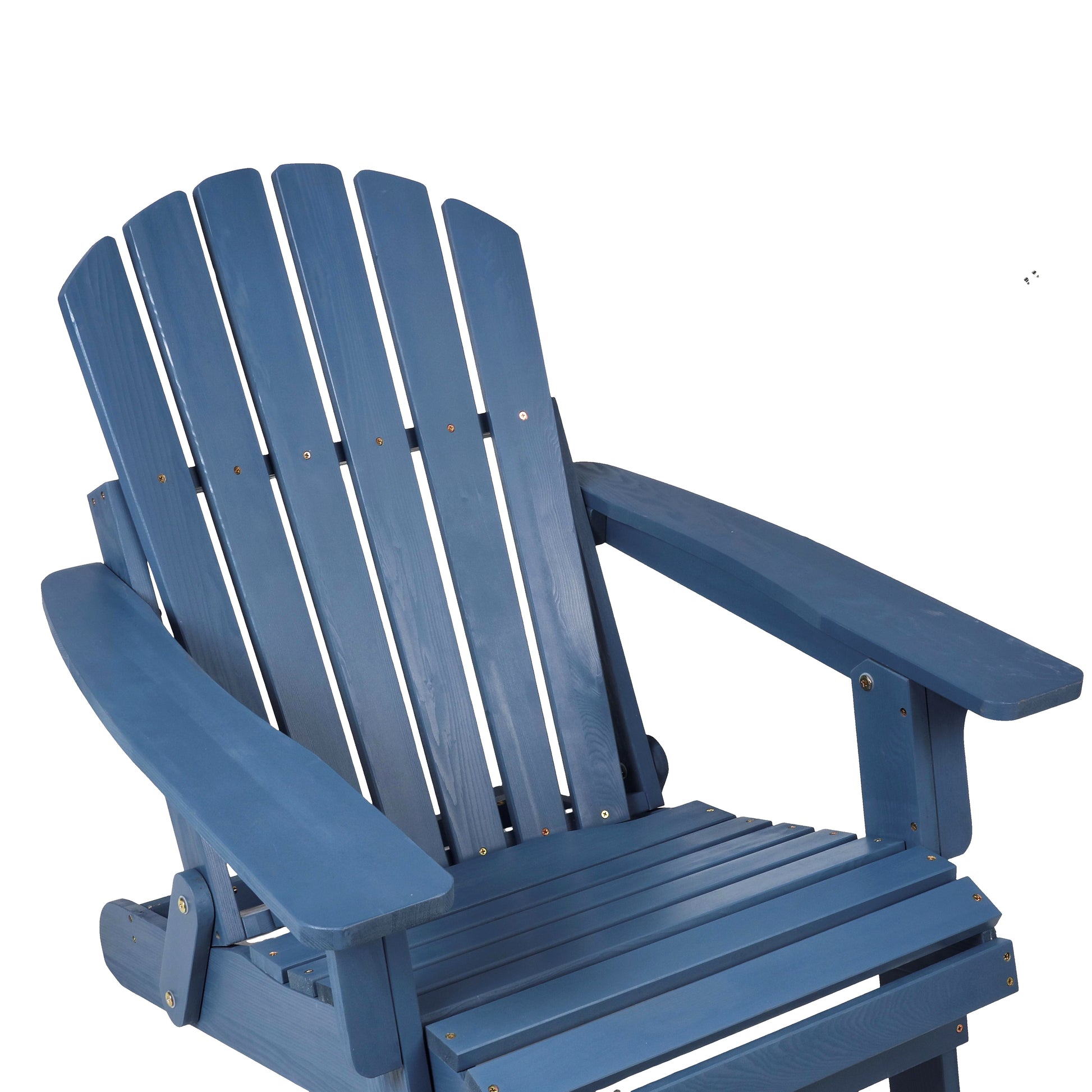 Oversize Wooden Outdoor Folding Adirondack Chair With Pre Assembled Backrest & Seatboard, Wood Patio Chair For Garden Backyard Porch Pool Deck Firepit No Adirondack Blue Garden & Outdoor Solid Wood