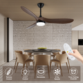 52 Inch Ceiling Fan With Light And Remote Control Timed Lighting, Reversible Airflow And Quiet Operation For Living Room & Bedroom & Outdoor Wood Modern Abs