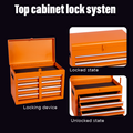 Tool Chest, 5 Drawer Rolling Tool Storage Cabinet With Detachable Top Tool Box, Liner, Universal Lockable Wheels, Adjustable Shelf, Locking Mechanism, Metal Tool Cart For Garage Workshop Orange
