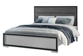 Adelaide Grey Black King Bed W Led Black Solid Wood Mdf