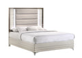 Star White Queen Bed With Led White Solid Wood Mdf