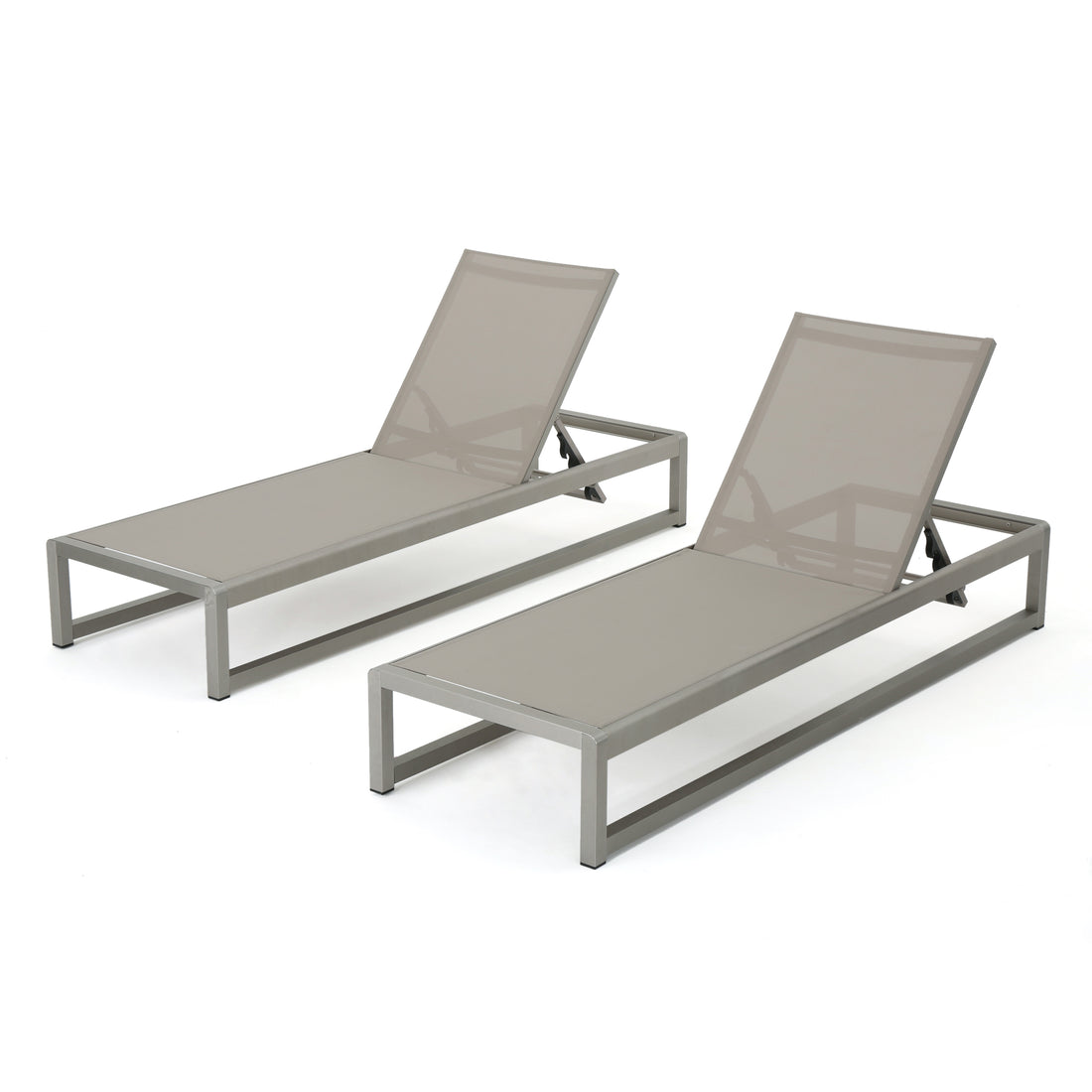 Modesta Chaise Lounge Set Of 2 Grey Mesh