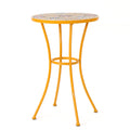 Barnsfield End Table Yellow Ceramic Tile Iron