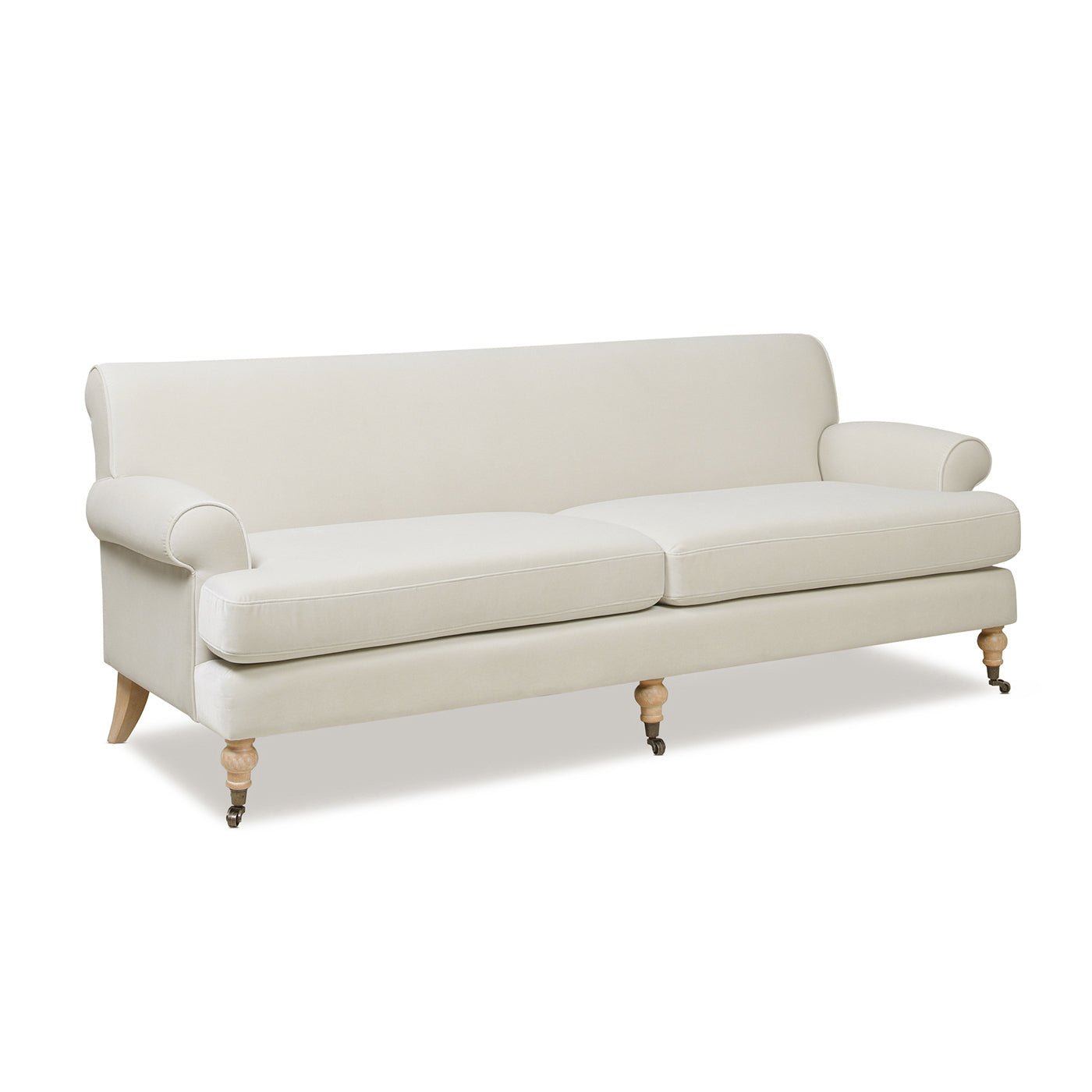 Alana 88" Lawson Two Cushion Tightback Sofa, French Beige Performance Velvet Beige Foam Velvet 3 Seat