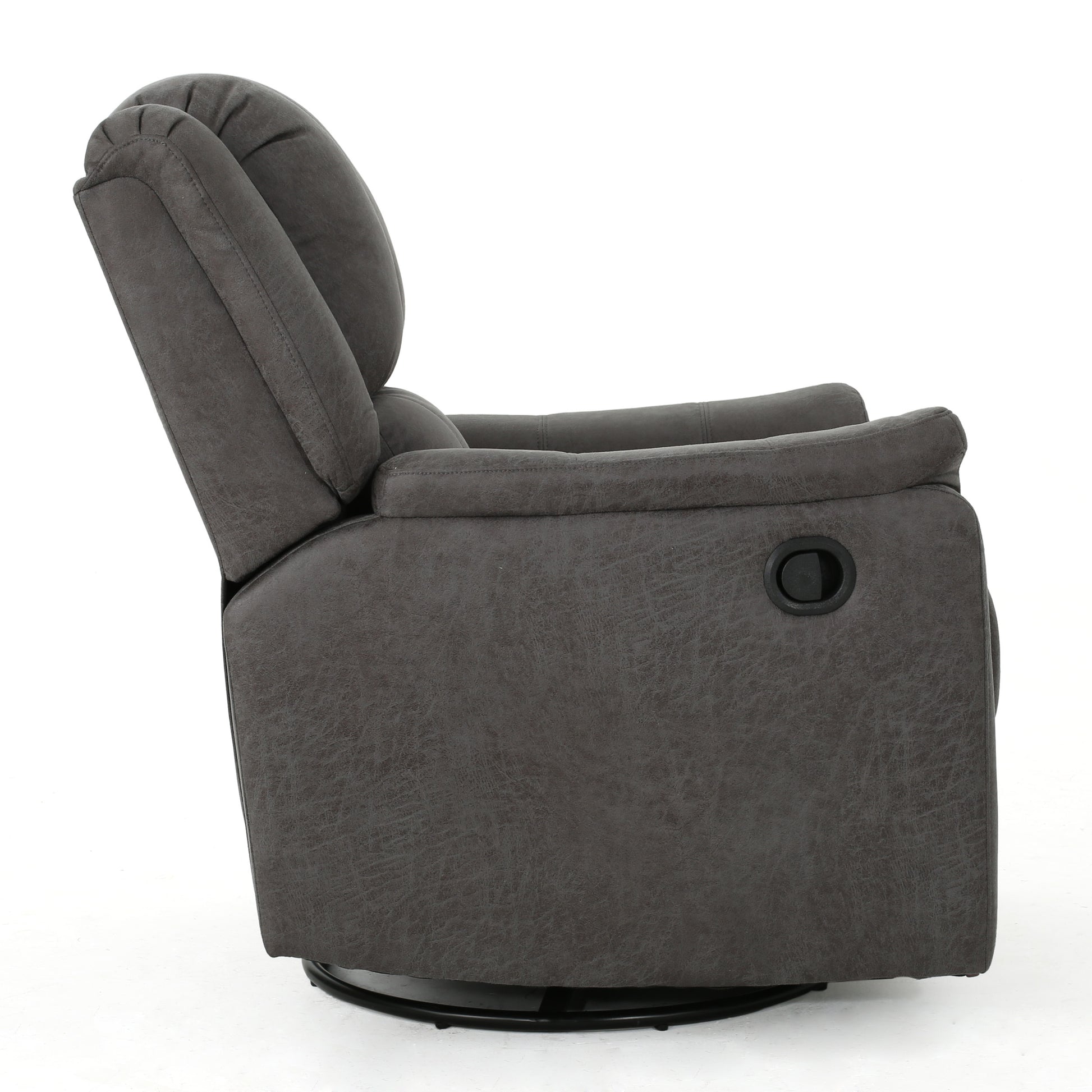 Glider Recliner With Swivel Slate Microfiber