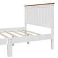 Full Size Wood Platform Bed Wooden Slat Support, Vintage Simple Bed Frame With Rectangular Headboard And Footboard, White Box Spring Not Required Full White Wood