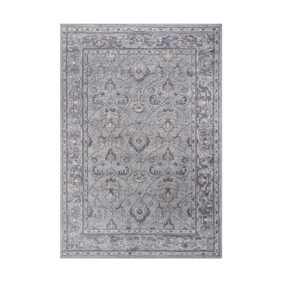 Naar Marfi Collection 8X10 Ivory Grey Oriental Non Shedding Living Room Bedroom Dining Home Office Stylish And Stain Resistant Area Rug Ivory Grey Polyester