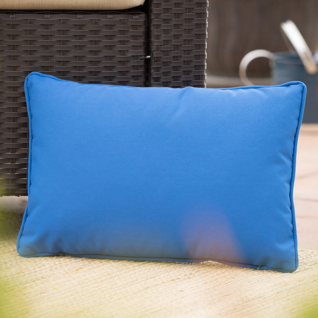 Coronado Rectangular Pillow Blue Fabric