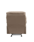 Light Brown Recliner With Pillow Top Armrest Light Brown Microfiber Manual Handle Metal Primary Living Space Tight Back Handle Pillow Top Arms Fabric Metal