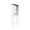 Over The Toilet Storage Cabinet, Farmhouse Above Toilet Storage Cabinet With Adjustable Shelves & Sliding Barn Doors, Organizers Over Toilet For Bathroom, Living Room, White White Vintage 1 Bathroom