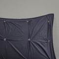 3 Piece Elastic Embroidered Cotton Duvet Cover Set Queen Dark Navy Cotton