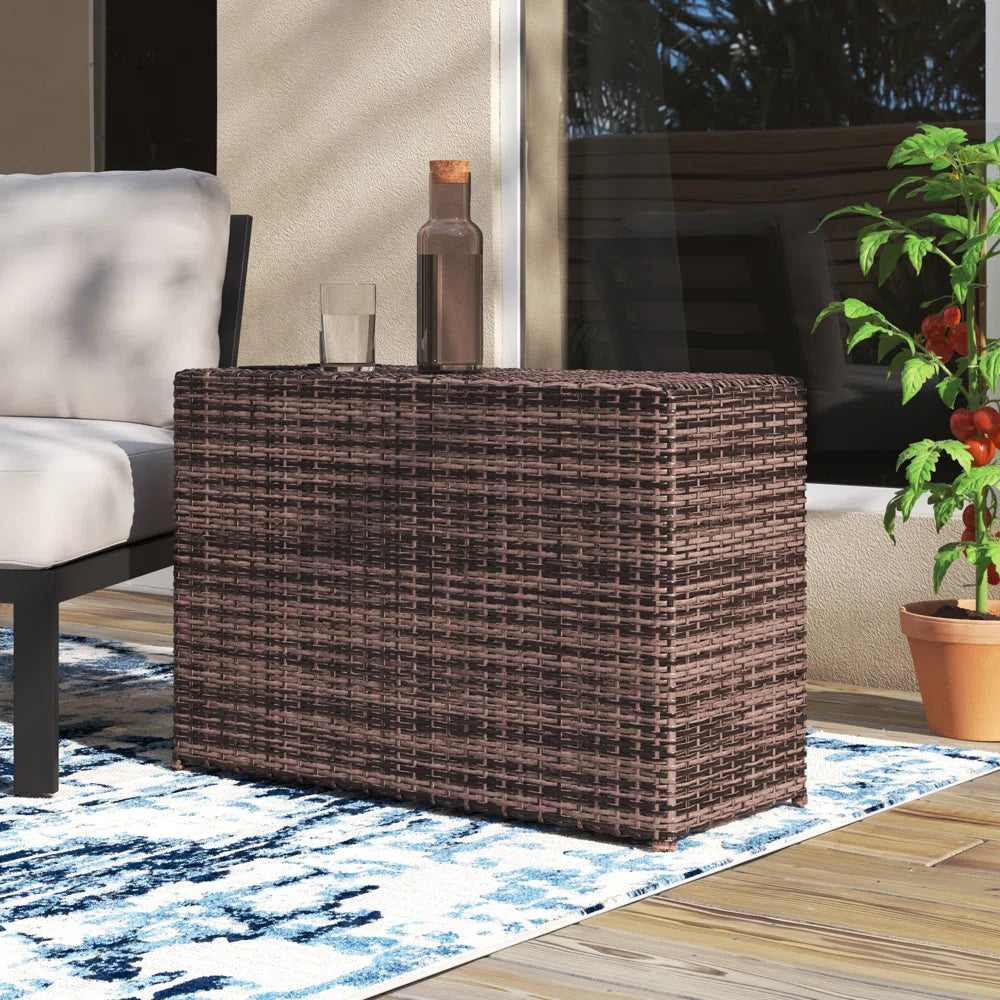 Fully Assembled Outdoor Side Table No Sectional Brown Rust Resistant Frame Stain Resistant Cushions Garden & Outdoor Modern Sofa Seating Groups Wicker Wicker