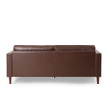 Mirod Comfy 3 Seat Sofa With Wooden Legs, Pu, For Living Room And Study Dark Brown Pu 3 Seat