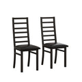 Metal Dining Chairs Set Of 2, Steel Legs And Pu Leather Seats, High Back Armless Dining Chairs, For Kitchen, Living Room, Black Black Steel