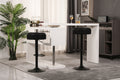 Round Storage Bar Stool Set Of 2, Black Linen Height Adjustable Barstool, 360 Counter Height Swivel Stool, Armless Bar Chair With Metal Frame For Kitchen Counter Dining Living Room Black Set Of 2 Foam Linen