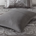 7 Piece Jacquard Comforter Set Grey Queen Queen Grey Polyester
