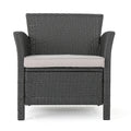 St Lucia Chair Grey Pe Rattan Iron Waterproof Fabric