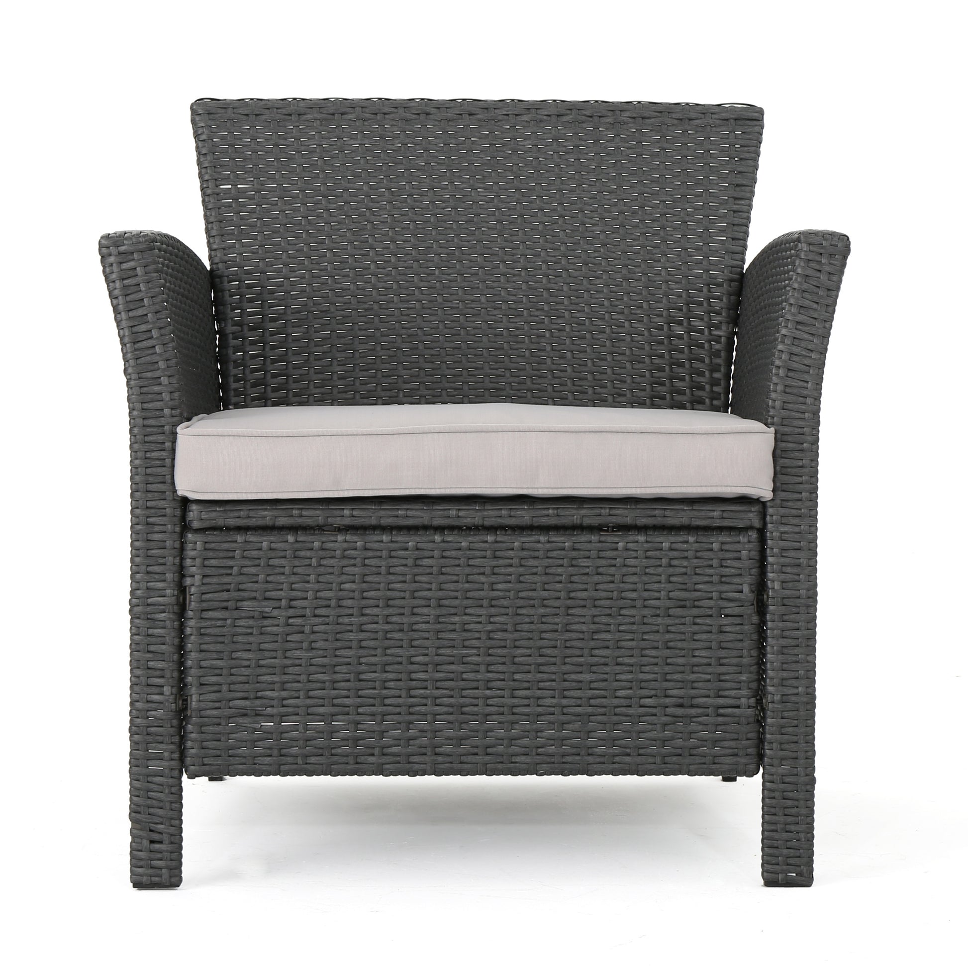 St Lucia Chair Grey Pe Rattan Iron Waterproof Fabric